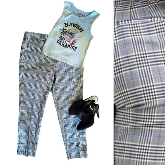 Talbots Grey Blue Plaid Hampshire Ankle Trouser Pants Plussize 14 - Picture 4 of 14